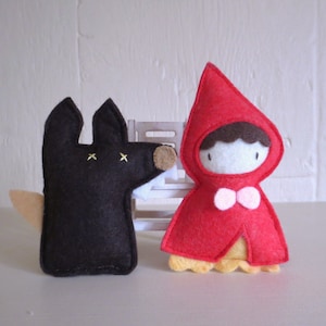 Brinquedos para gatos, Catnip, Chapeuzinho Vermelho e Lobo, feltro, brinquedo para gatos, presente para gatos, brinquedo orgânico para gatos, brinquedo fofo para gatos, brinquedo exclusivo feito à mão