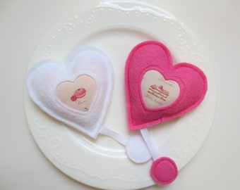 Felt Catnip Heart Toy with Tail: Handmade Organic Cat Toy
