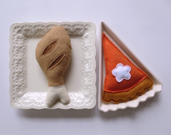 Catnip Cat Toy: Handmade Felt Turkey or Pumpkin Pie - Thanksgiving Gift