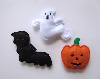 Set di giocattoli di Halloween con erba gatta: pipistrello in feltro fatto a mano, fantasma, zucca di Halloween
