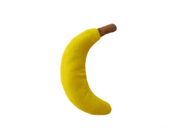 Catnip Banana Cat Toy: Handmade Fleece Plush - 7" Organic Catnip
