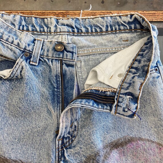 Vintage 1980s Levis Artwork Eyeball Hip Hop Denim Painted Jeans