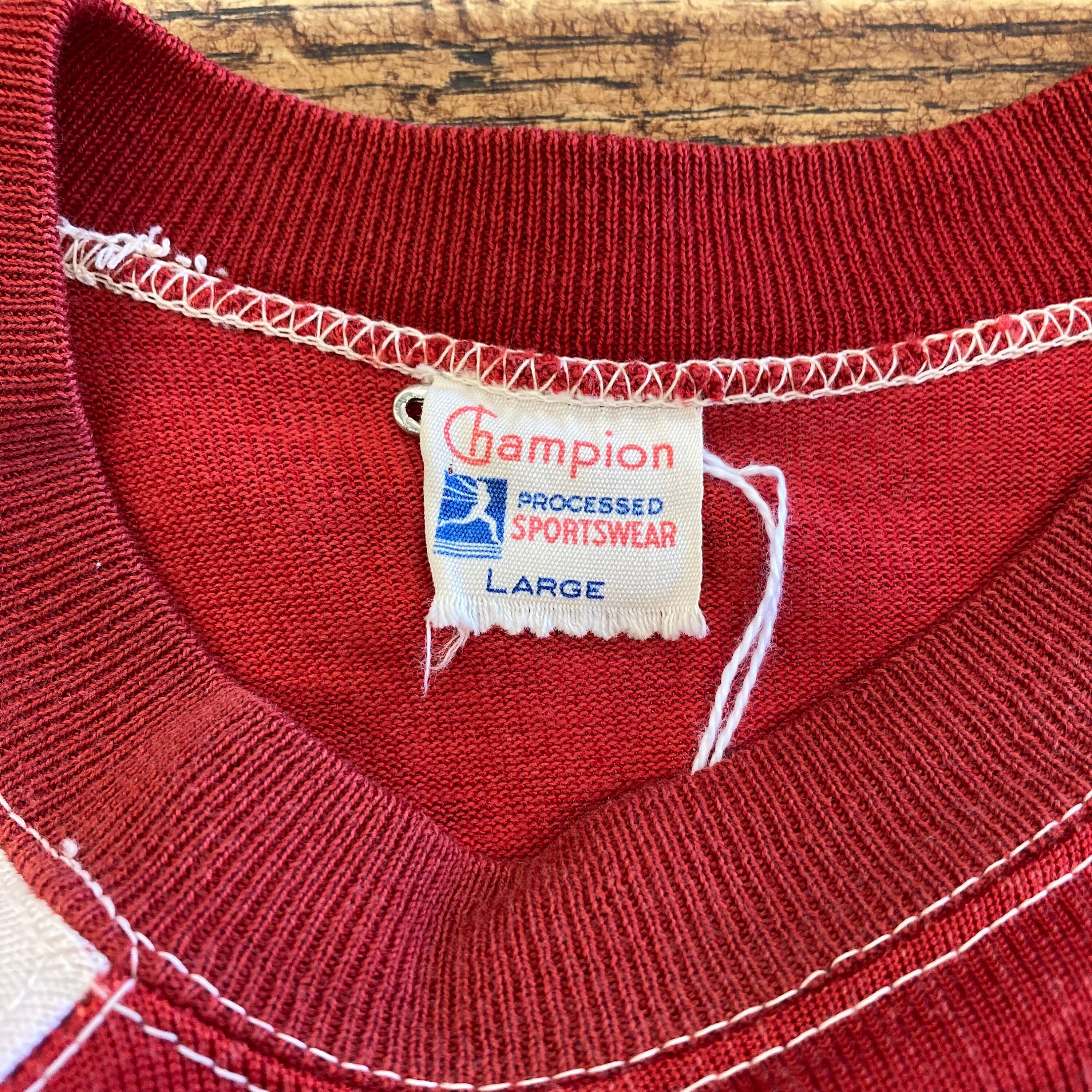 OSMR10034 ビンテージ 1950's チャンピオン ランタグ ハーフジップ 半袖スウェット XLARGE 白 Champion チャンピオン ヴィンテージ 50s 60s 小文字ランタグ FORDHAM