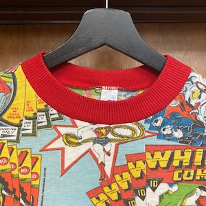 Vintage 1970s Superhero Action Comics Superman Pop Art Long Sleeve T-Shirt, 70s Tee Shirt, Vintage Clothing image 6