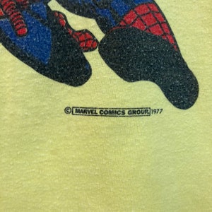 Vintage 1970s Dated 1977 Spider-Man Marvel Comics Superhero Comic Book Ringer Tank Top T-Shirt, 70s Vintage Clothing image 5