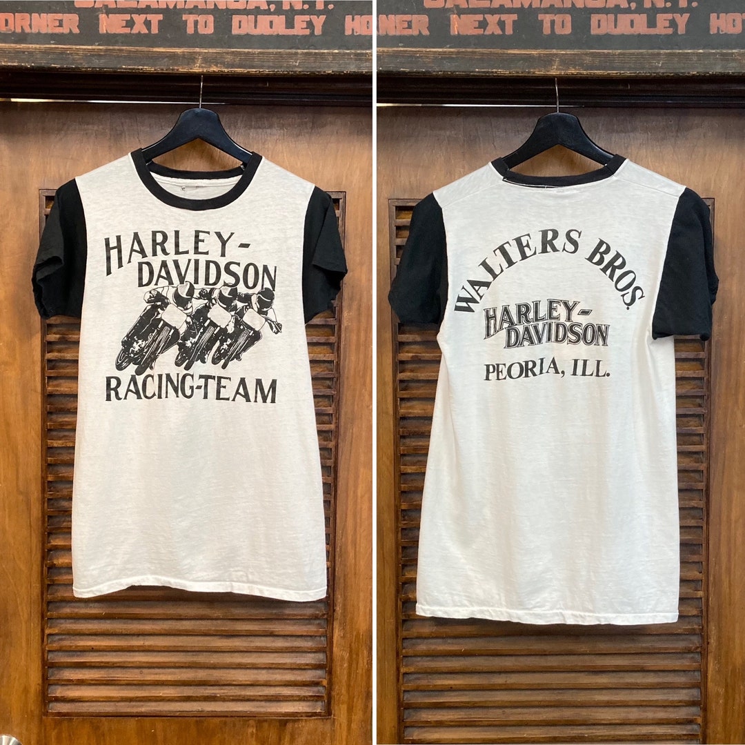 【激レア】1980s ハーレー モーターサイクル MC ビンテージ　Tシャツ Vintage 1980's Harley Davidson Motorcycle Racing Team MC Club