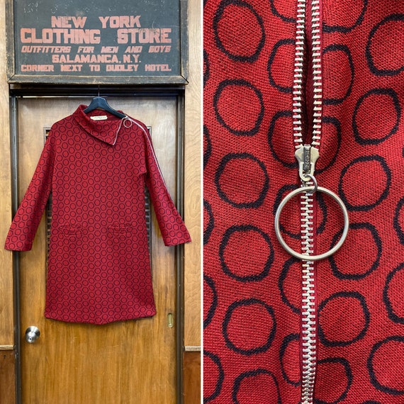 Vintage 1960's Rudi Gernreich Mod Diagonal Zip Knit Go Go Vintage 1960's Rudi Gernreich Mod Diagonal Zip Knit Go Go