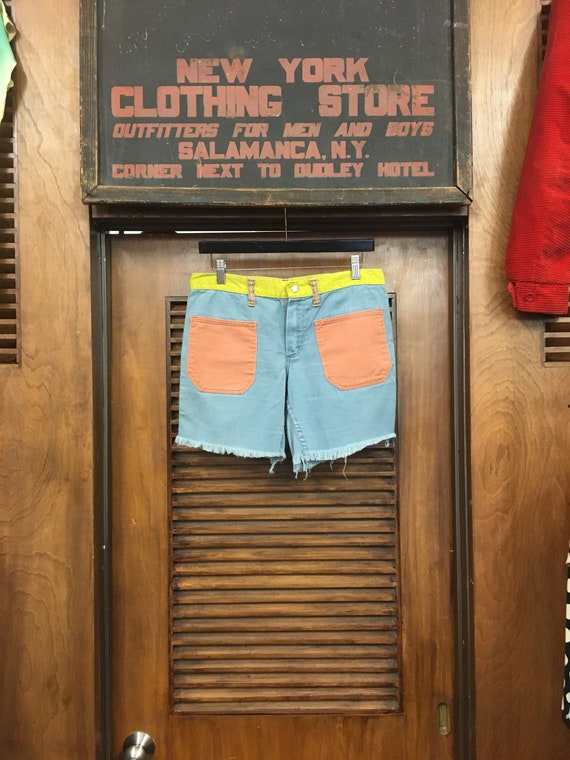 Vintage Men's 1960's Peter Max Denim Shorts, W30,