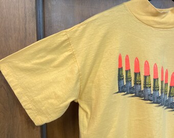 【THE MOZZ】Leti Half Turtleneck T-Shirt Vintage 1980's “jimmy'z” Lipstick Skate Surf Skateboard Mock