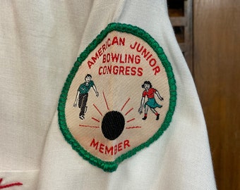 Vintage American Bowling Congress Shirt 60s Sz L Green Chain