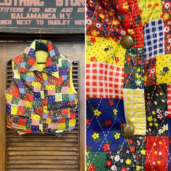 Vintage 1960’s “Swing West” Patchwork Print Revers