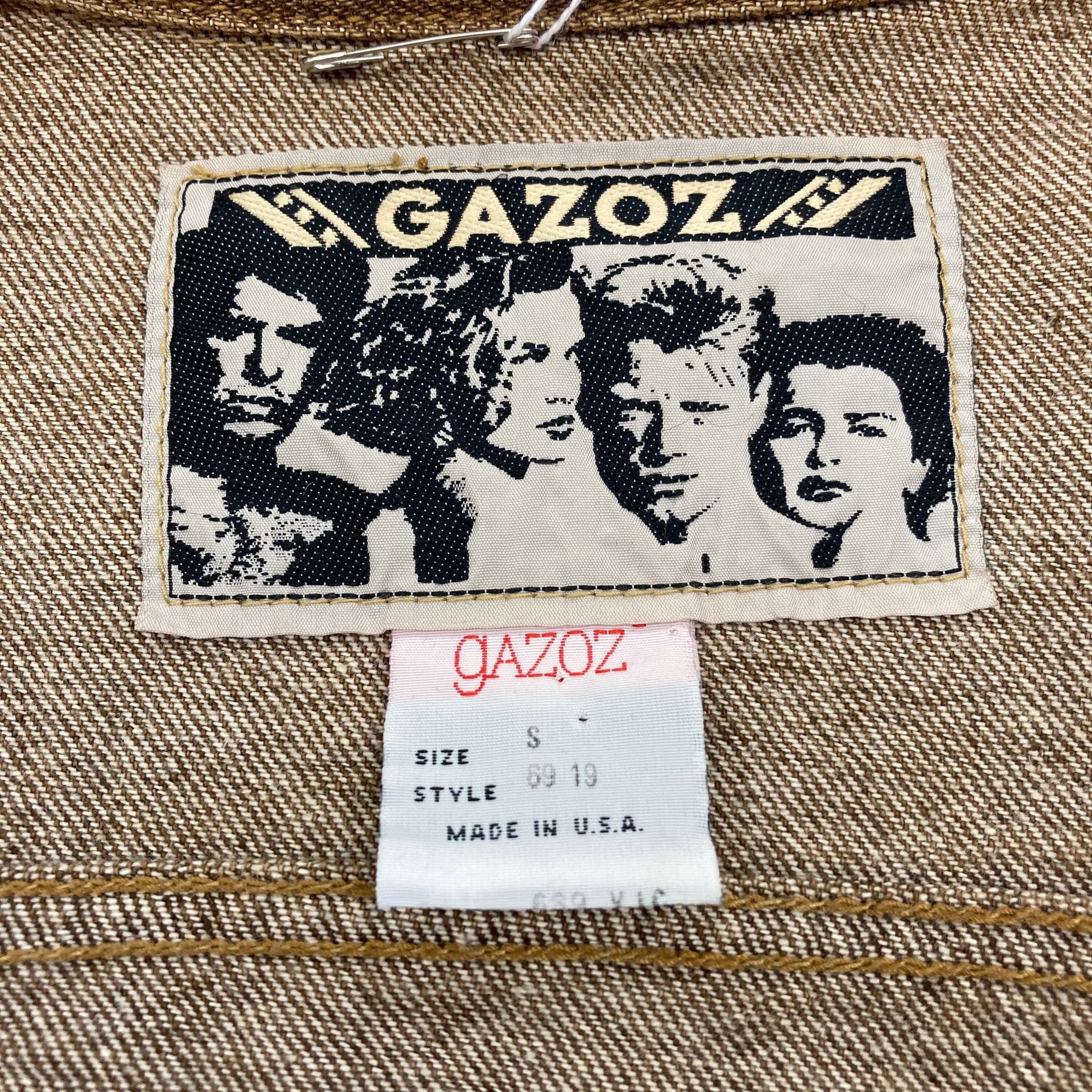 Vintage 1980's “gazoz” Label Studded Brown Denim Jacket Vintage 1980's “gazoz” Label Studded Brown Denim Jacket