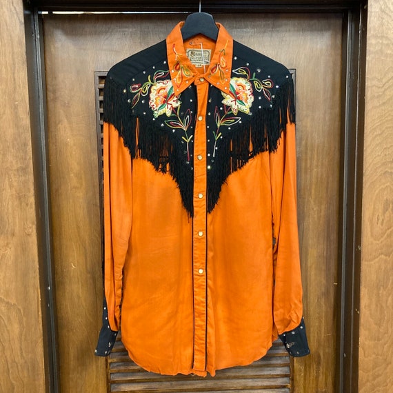 Vintage 1950’s Original “H Bar C” Orange Western … - image 3