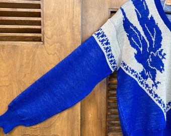 Vintage 1940's “jantzen” Eagle Hawk Wool V-neck Rockabilly