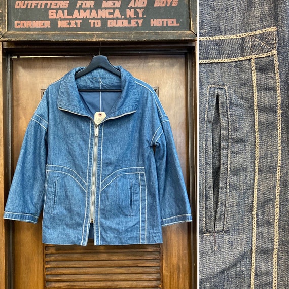 Vintage 1960’s Cocoon Style Mod Design Denim Jacke