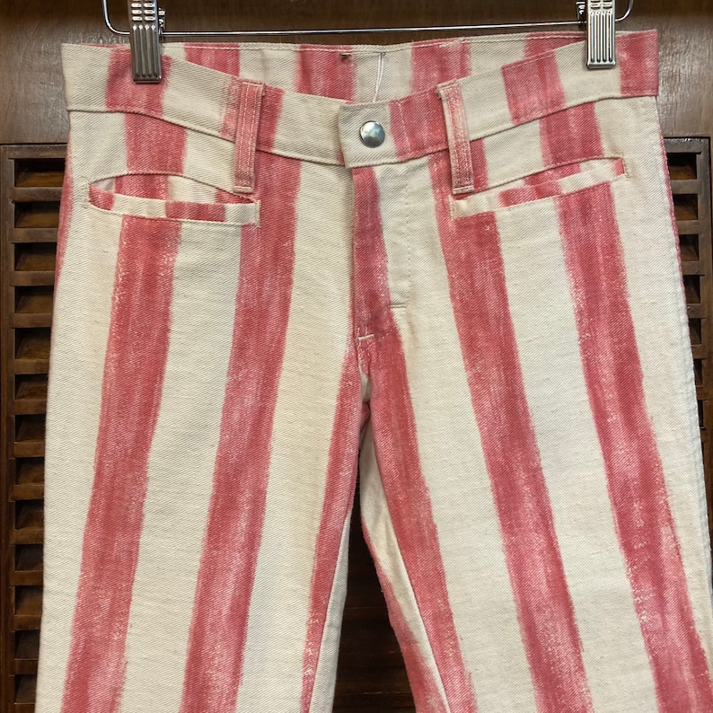 Vintage 1960s Stars and Stripes Mod Hip Hugger Flare Hippie Denim Jeans, 60s Flare Jeans, Vintage Americana, Hippie, Vintage Clothing image 5