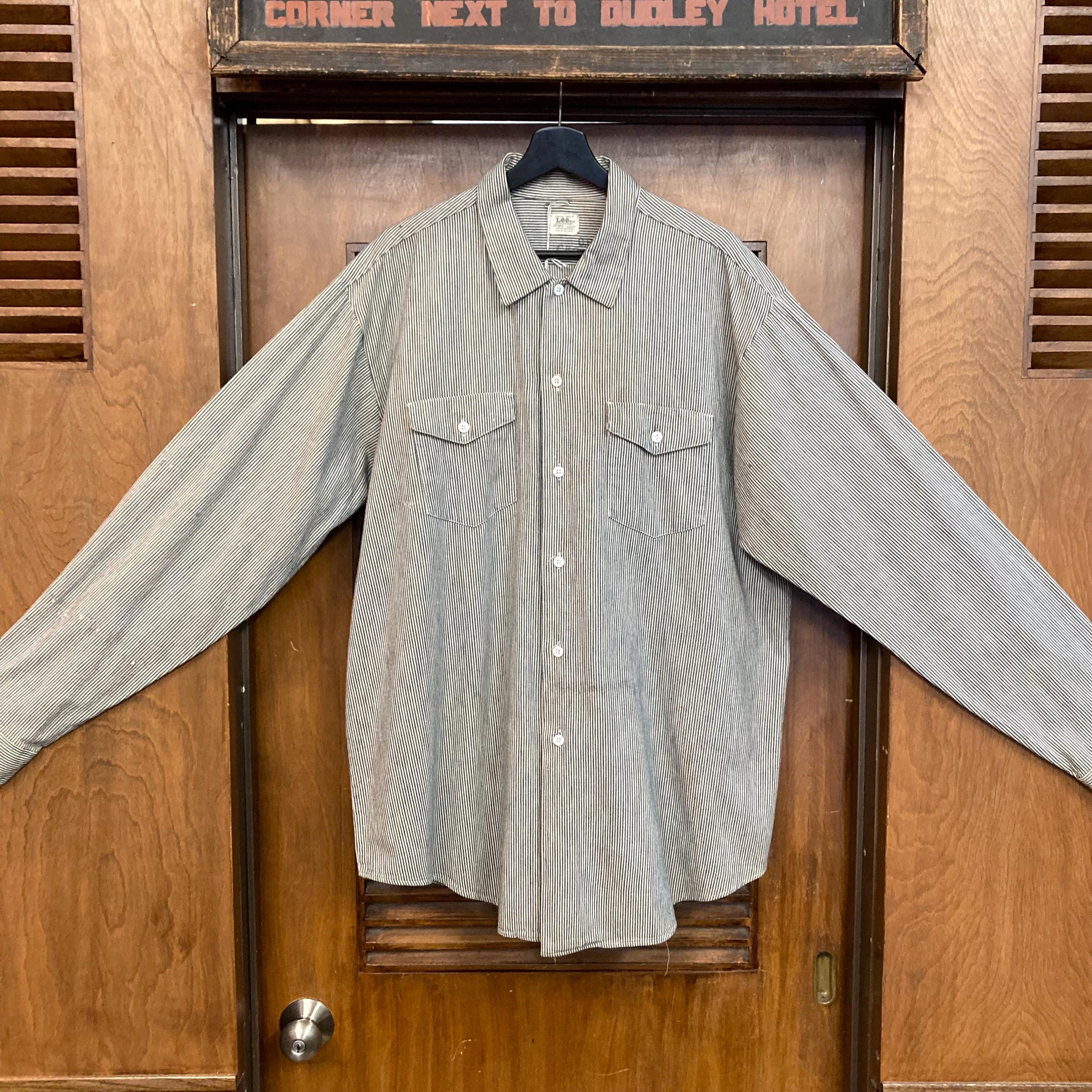 Vintage 1960's Size XL Lee Hickory Stripe Cotton Workwear