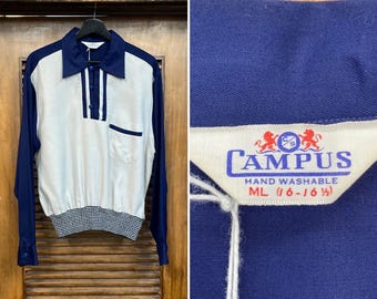 Vintage 1950's Size XL Tool Shop Rayon Gabardine Bowing Vintage 1950's Size XL Tool Shop Rayon Gabardine Bowing