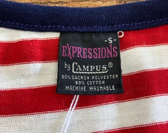 Vintage 1960's “campus” Hippie Mod Stars X Stripes Knit Pop