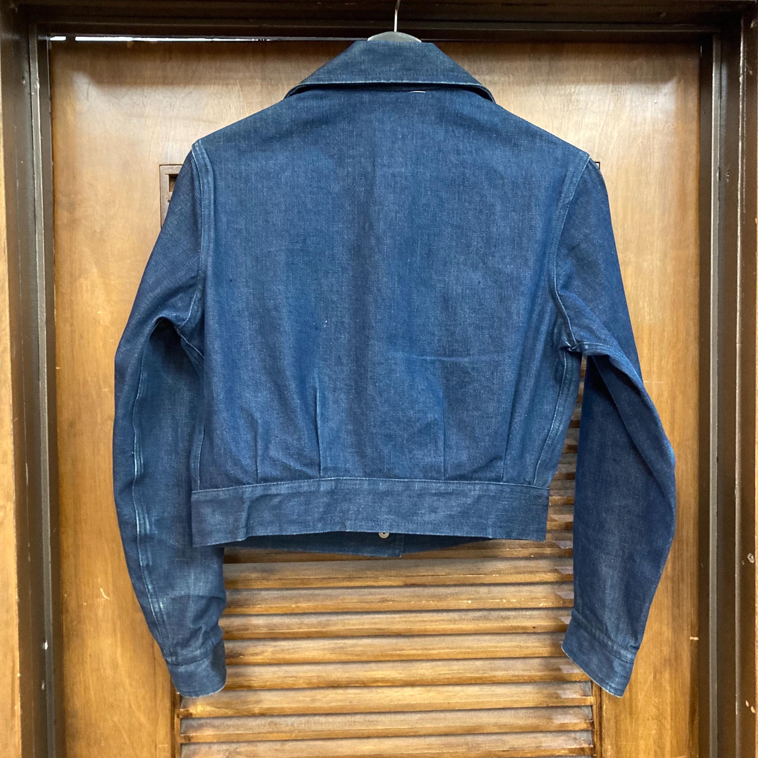 50s Levi’s short horn denim jacket Vintage 1950's Levi's Shorthorn Dark Denim Pearl Snap Rockabilly