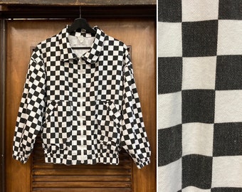 Vintage 1980’s New Wave Style Checkerboard Jacket, 80’s Jacket, 80’s New Wave, 80’s Streetwear, 80’s Skate, Vintage Clothing