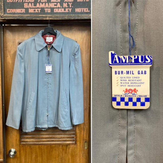 1950〜1960's Rayon Gabardine Jacket Vintage 1950's -deadstock- “campus” Rayon Gabardine 3/4