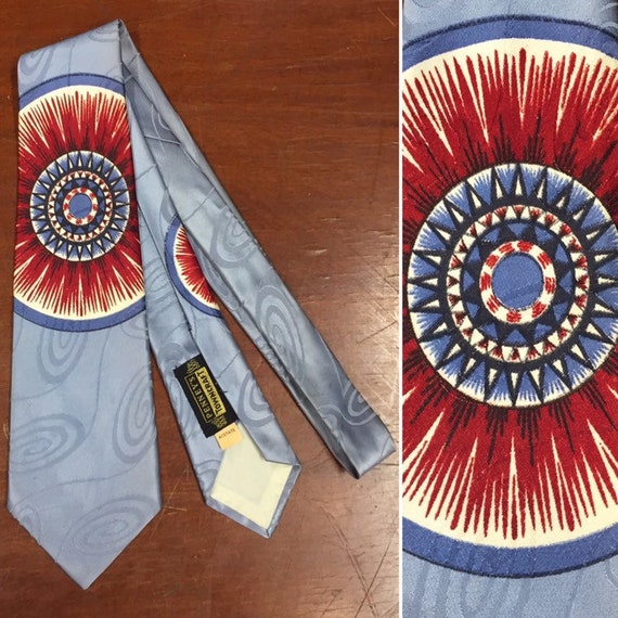 Vintage 1950’s Necktie, Atomic Print, 1950’s Tie,