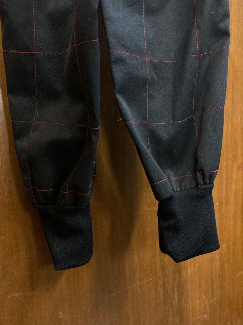 Vintage 1980s Black and Red Windowpane Jumpsuit, Vintage Jumpsuit, 1980s Jumpsuit, Vintage Clothing, Black Jumpsuit, Coveralls image 6