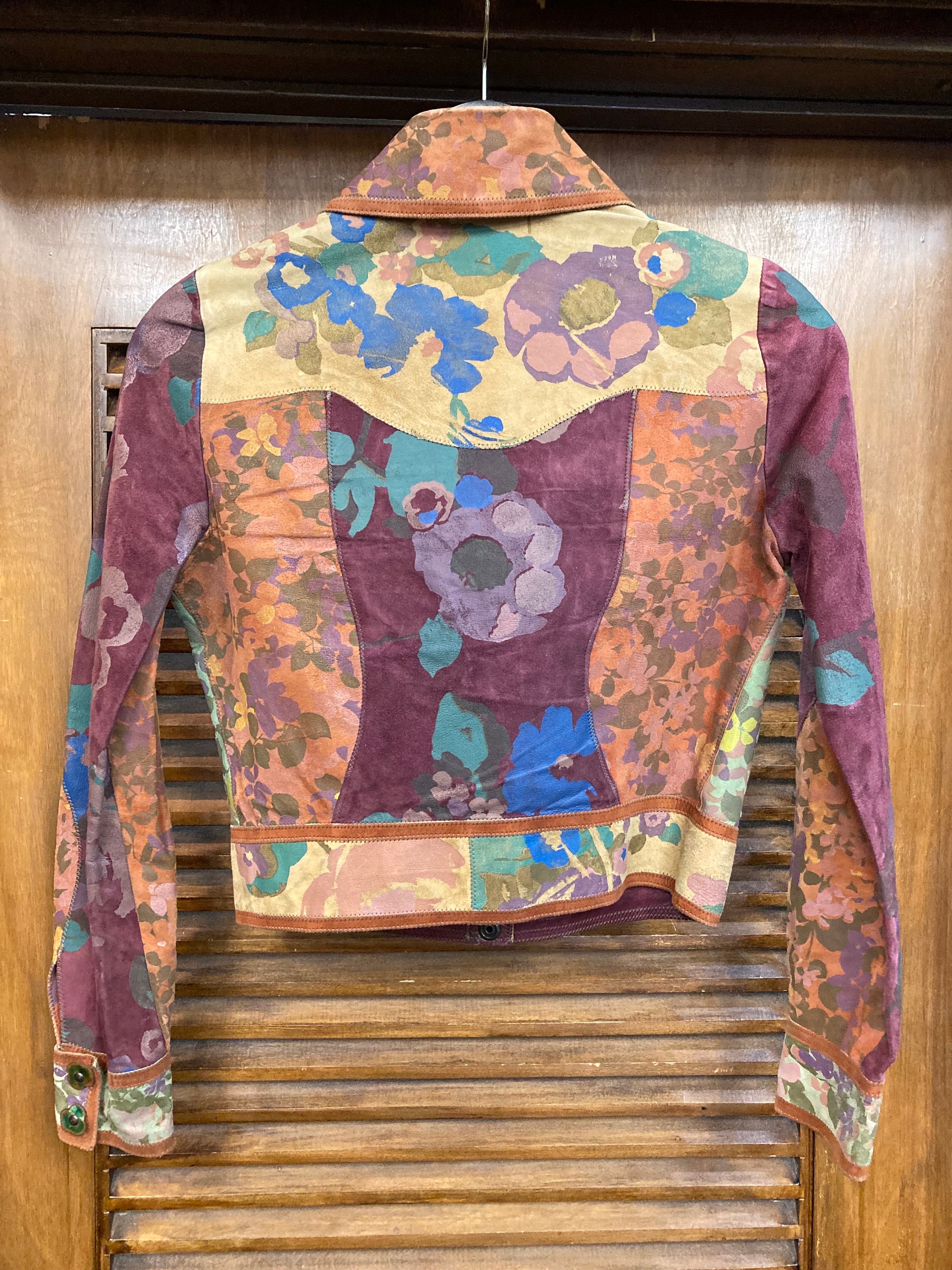 Vintage 1960's Designer “roberto Cavalli” Floral Mod Leather