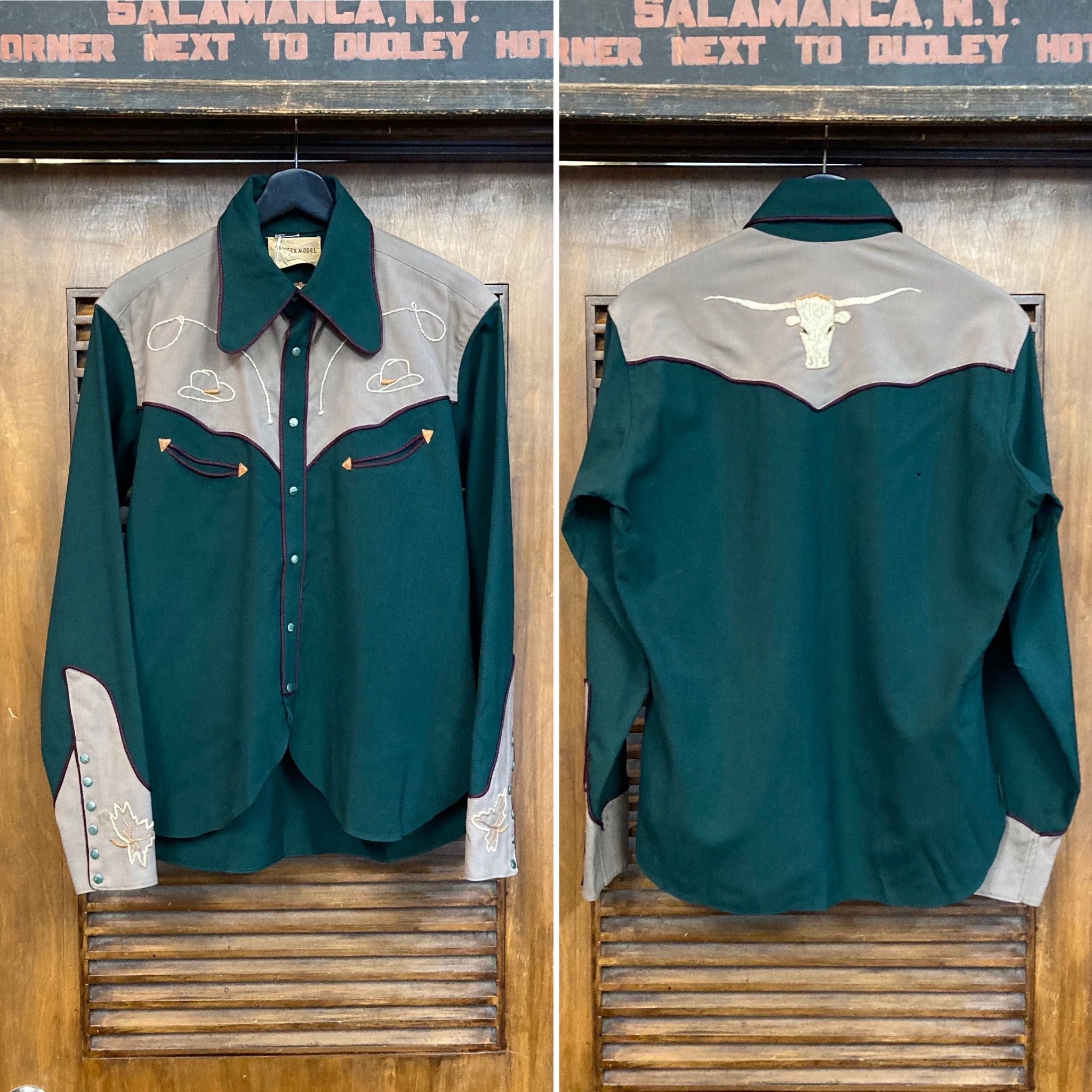 Vintage 1940's “frontex” Rodeo Design Rayon X Wool Blend Vintage 1940's “frontex” Rodeo Design Rayon X Wool Blend