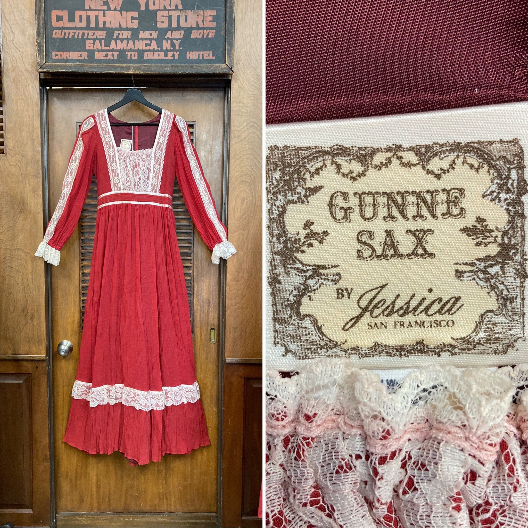 Vintage 1970s Size 9 Gunne Sax by Jessica Prairie Lace - Etsy UK