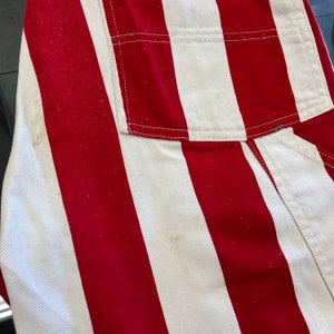 Vintage 1960s w32 Big Smith Red x White Stripe Denim Mod Pop Art Overalls, Jeans, Original, 60s Vintage Clothing image 10