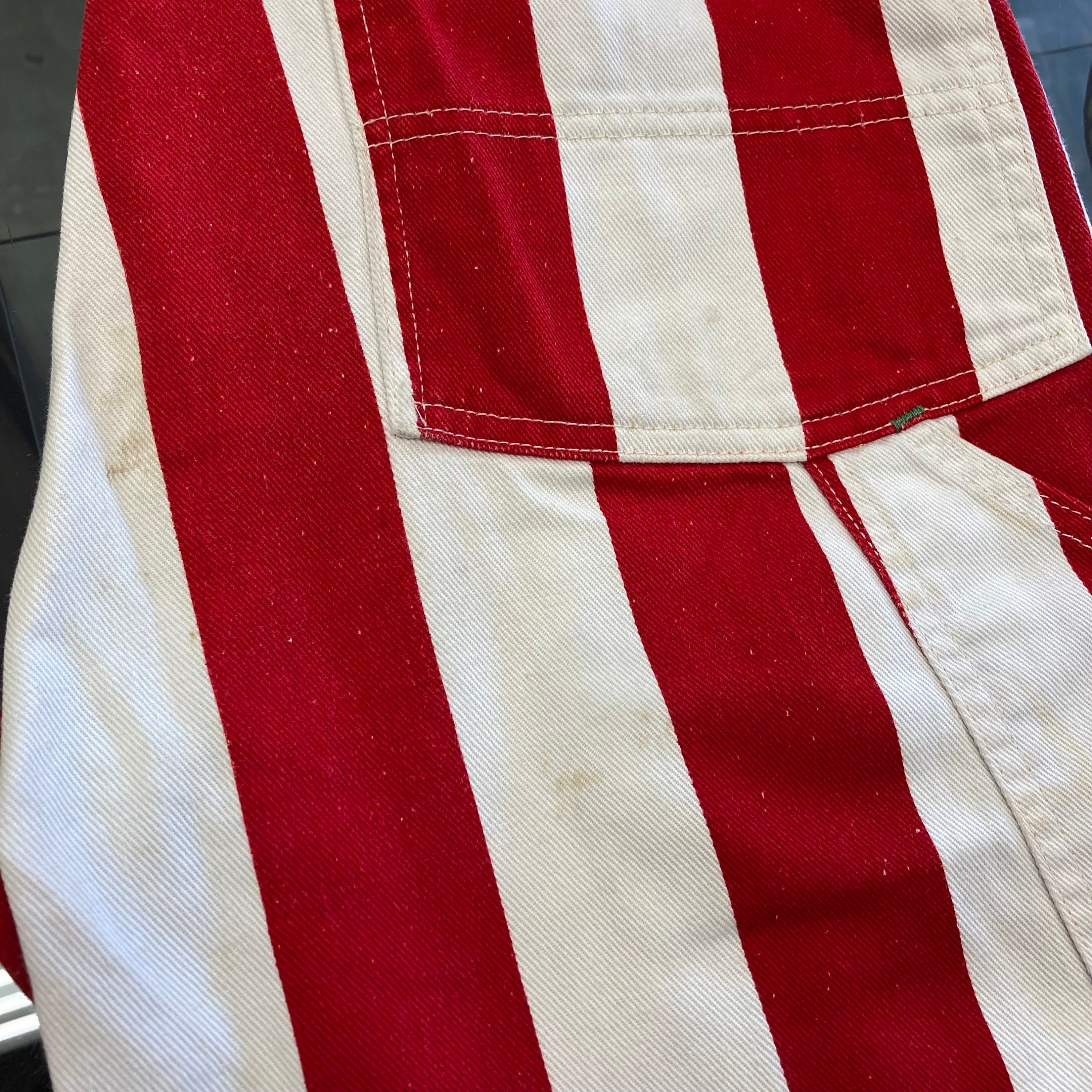 60s 70s SMITHS overall ほぼDEADSTOCK Vintage 1960's W32 “big Smith” Red X White Stripe Denim Mod