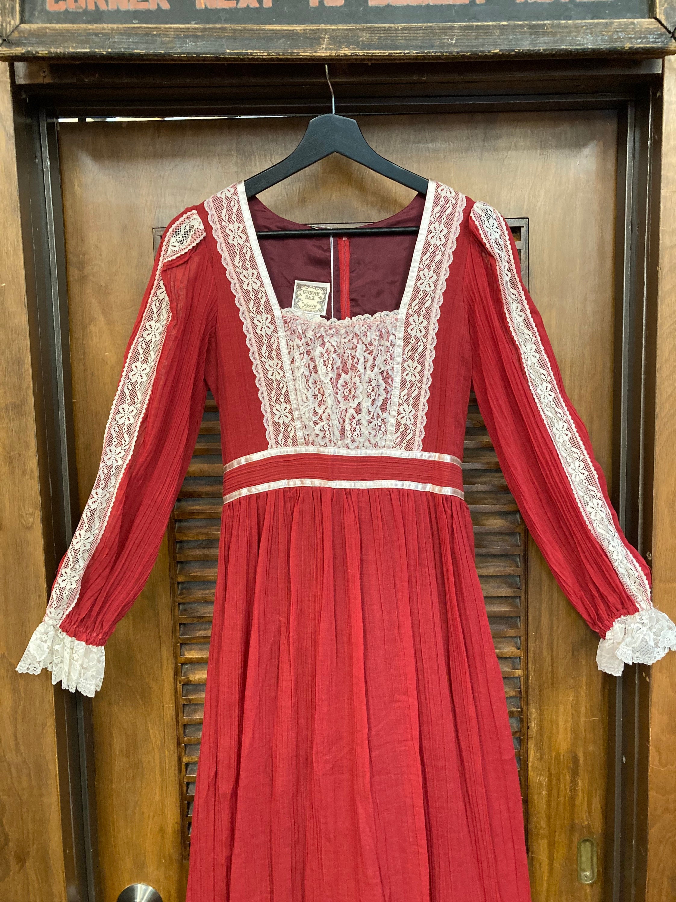 Vintage 1970’s Size 9 Gunne Sax by Jessica Prairie Lace, Hippie Boho ...