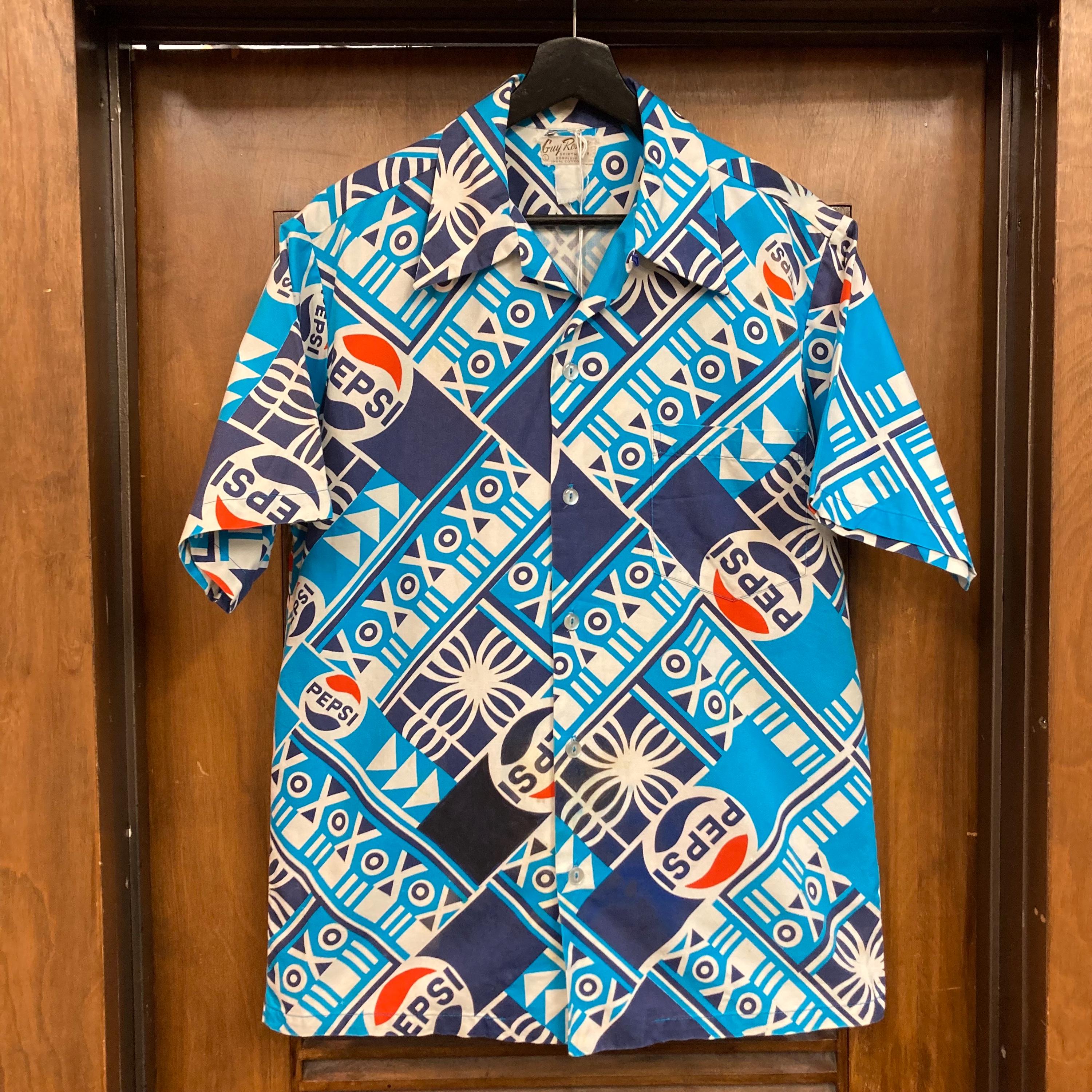 Discover Vintage 1960s Pepsi Pop Art Collar Hawaiian Shirt, 60s Hawaiian Shirt