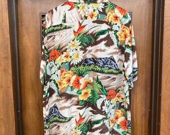 Vintage 1950's Size XXL “surfriders” Rayon Tropical Island