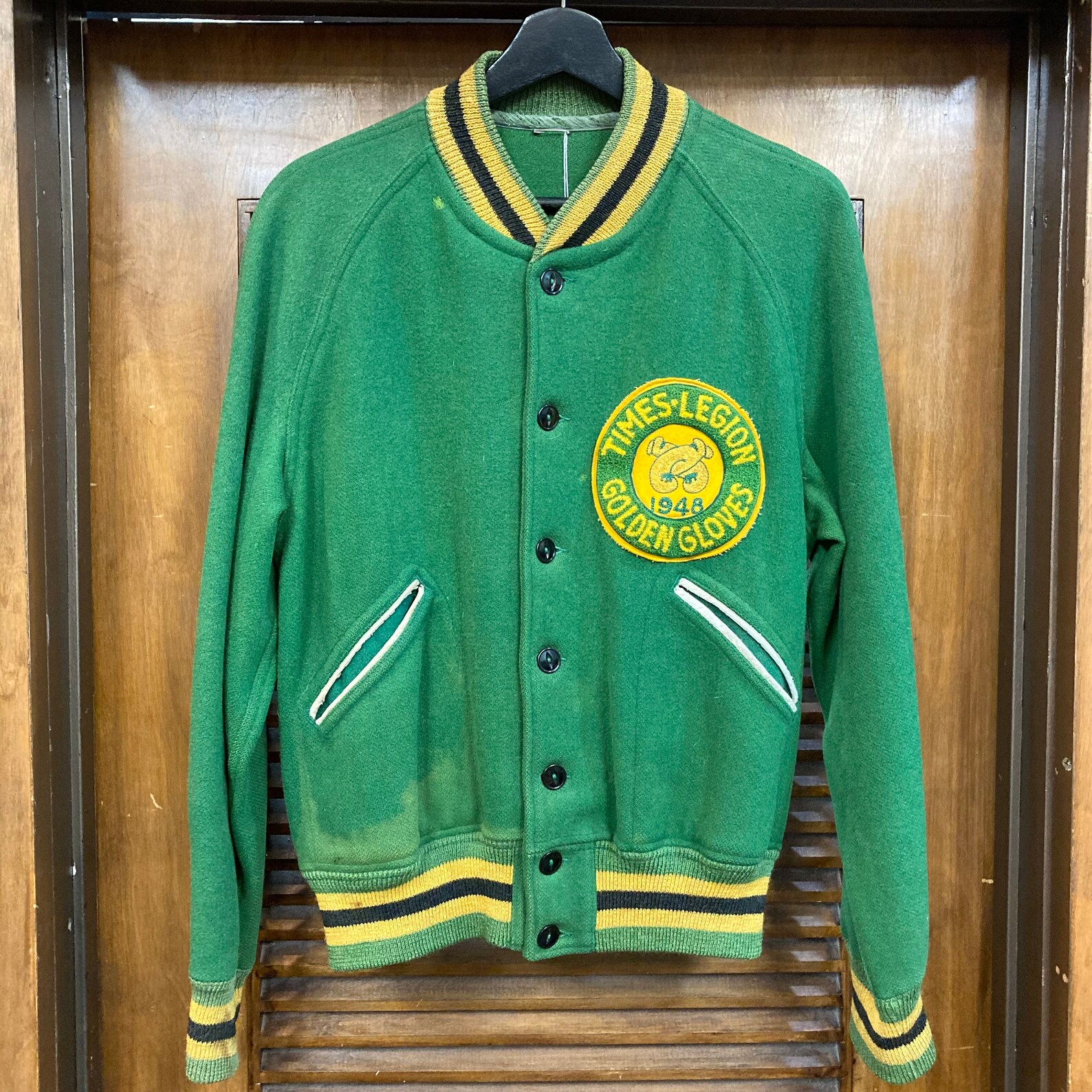 Vintage 1940s Golden Gloves Boxing Athletic Varsity Wool Etsy