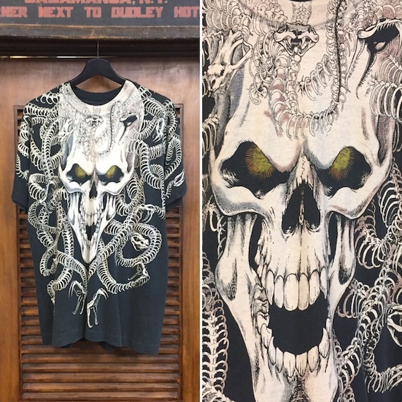 Vintage 1990’s Skull and Snakes “Liquid Blue” Labe