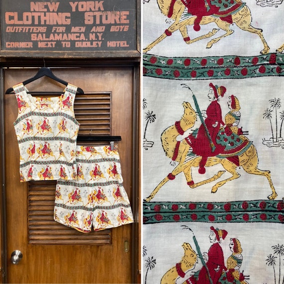 Vintage 1950s Cotton Egypt Playsuit Two Piece Rockabilly Outfit, Vintage  Two Piece, 1950s Playsuit, Egypt, Novelty Print, Vintage Set 