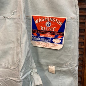 Vintage 1960s Deadstock Dee Cee Sky Blue Mod Cotton Denim Jeans Overalls, W31 L32, Never Worn, 60s Vintage Clothing image 6