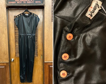 Vintage 1980’s Black New Wave Jumpsuit, Vintage Jumpsuit, Vintage 1980s Jumpsuit, New Wave, Black Jumpsuit.