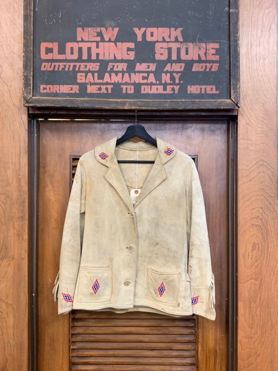 Vintage 1930's Beaded Frontier Fringe Jacket, Vint