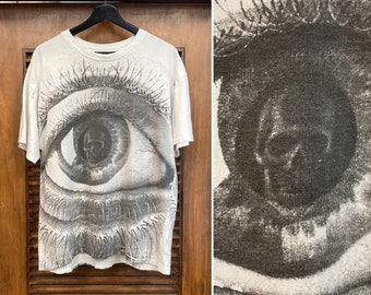 Vintage 1980’s M.C. Escher Skull in Eyeball Artwork Tee, 80’s Tee Shirt, 80’s T Shirt, 80’s Op Art, Vintage Clothing