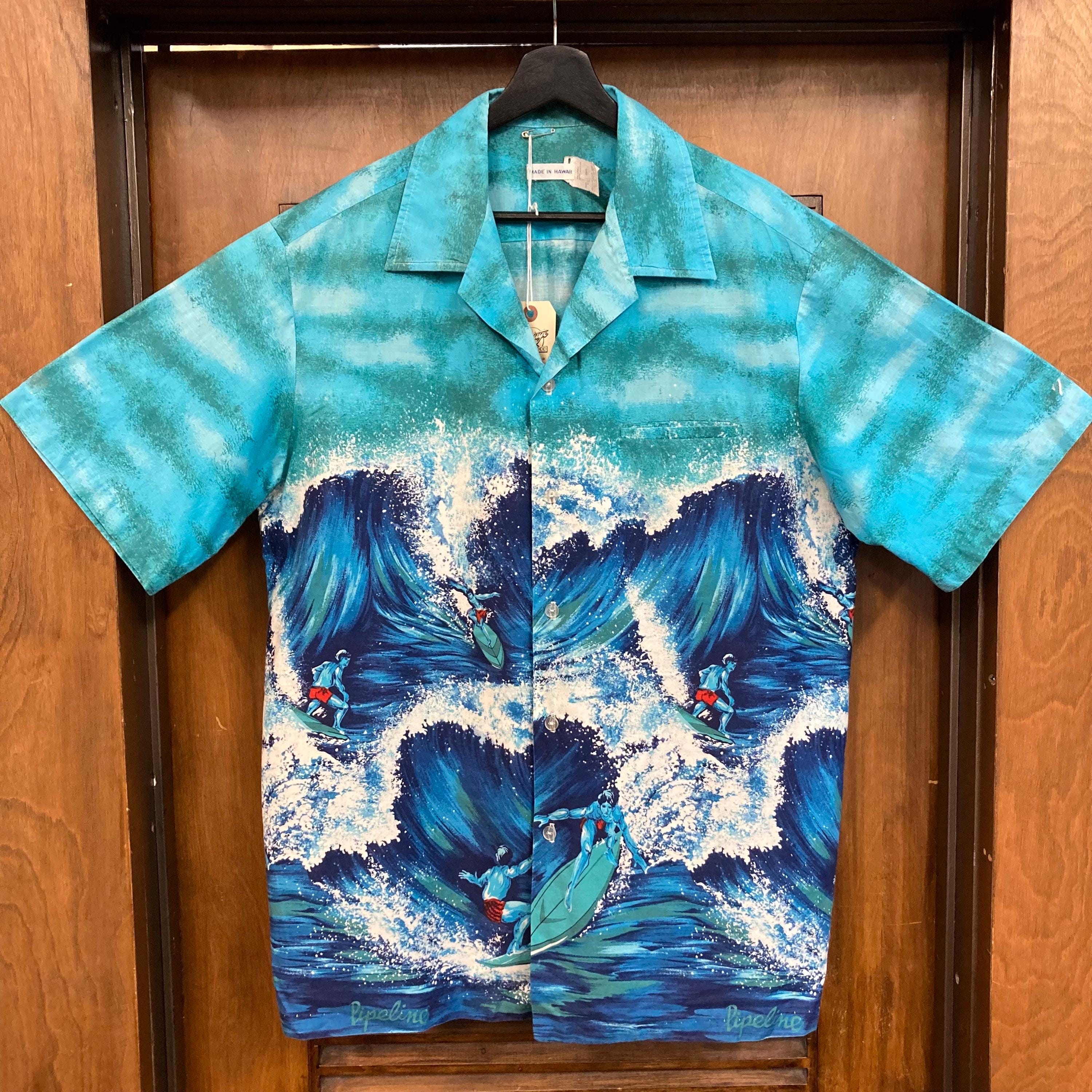 【 大感謝セール】 Surf L Size 1960's Vintage Pipeline Art Pop Cotton Surfer トップス