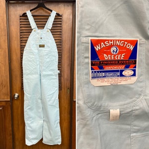 Vintage 1960s Deadstock Dee Cee Sky Blue Mod Cotton Denim Jeans Overalls, W30 L36, Never Worn, 60s Vintage Clothing image 1
