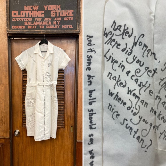 Vintage 1980’s Song Lyric Nurse Uniform White Dres