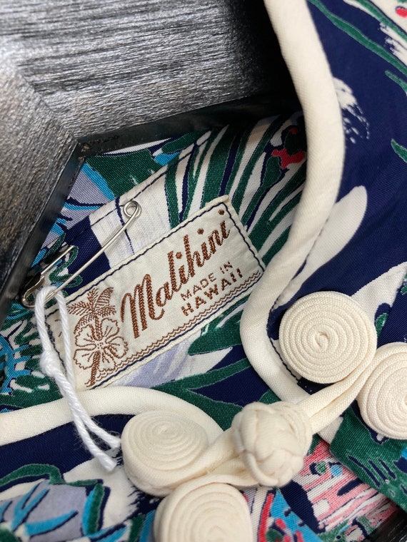 Vintage 1940’s “Malihini” Amazing Vertical Rayon … - image 4