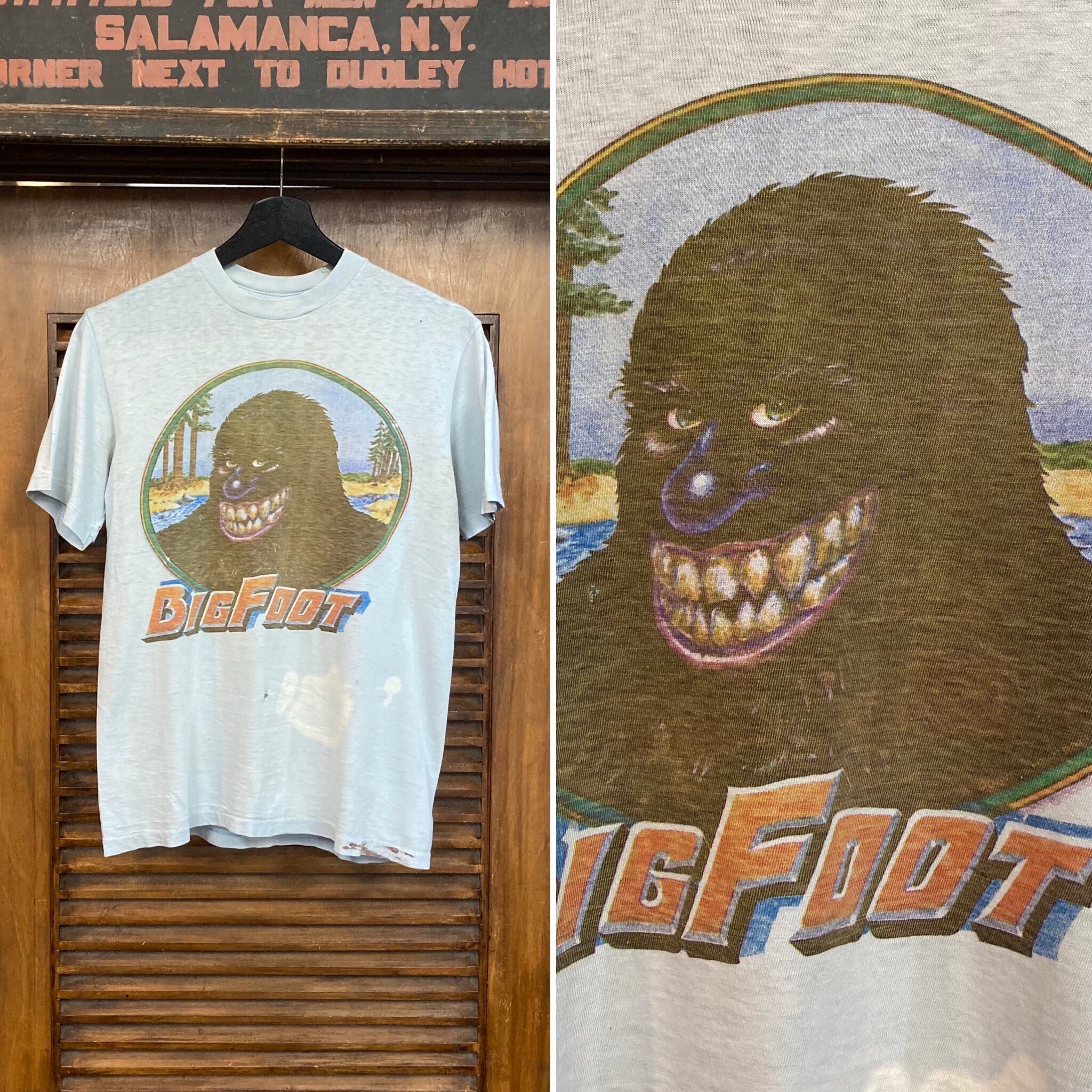 Koszulka bawełniana z lat 60. „Big Foot” Pop Art Cartoon Glam Mod, koszulka z lat 60., odzież vintage