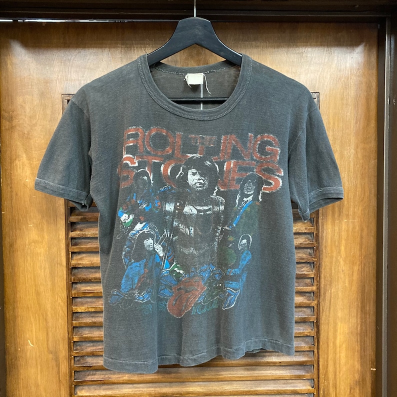 Vintage 1970s Rolling Stones 1978 Tour Rock Band 2-Sided Pakistan Made Faded Tee Shirt, 70s T-Shirt, Vintage Clothing image 3