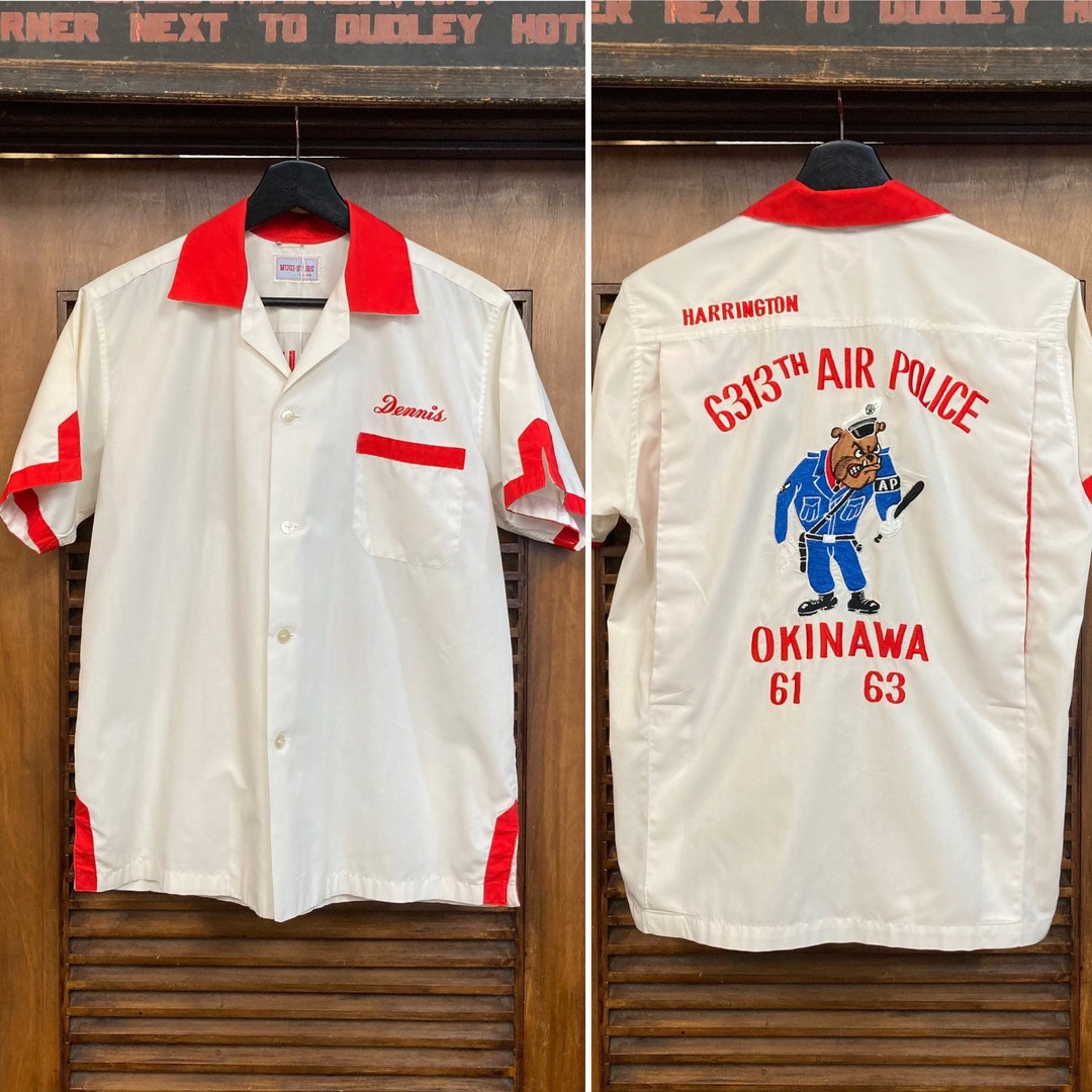 Vintage 1960s Japan Military Bulldog Okinawa Bowling Shirt 60s Bowling Shirt 60s Shirt Vintage Shirt Vintage Clothing Etsy
